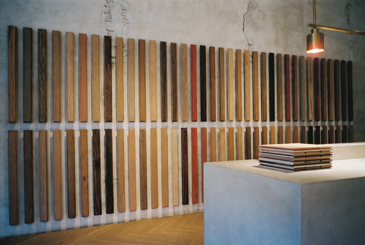 Refined Los Angeles hardwood showroom interior