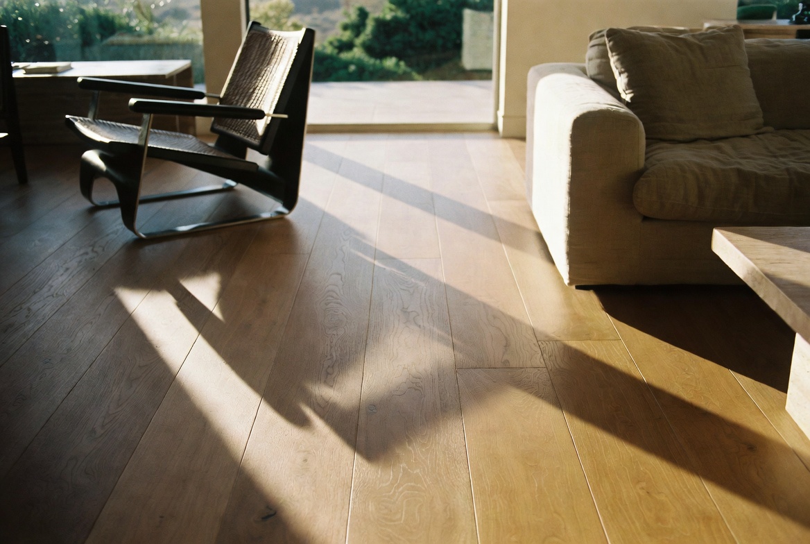 Bel Air contemporary living room with wide-plank European oak